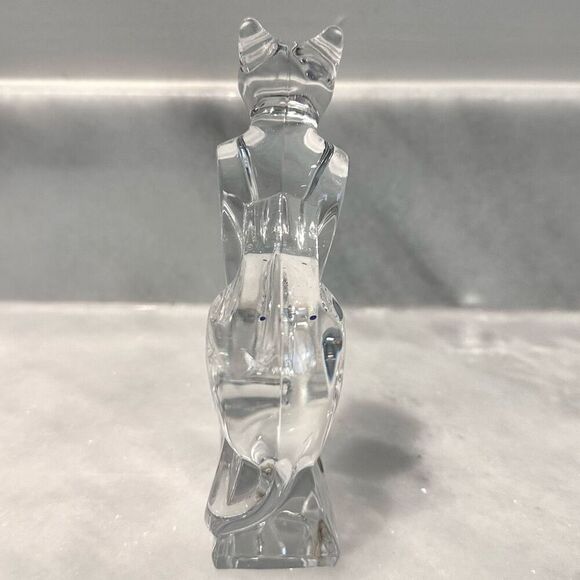 NWT Antique French Cristal D'Arques Cat Art Lead Crystal Glass Figurine Clear OS - Picture 4 of 5